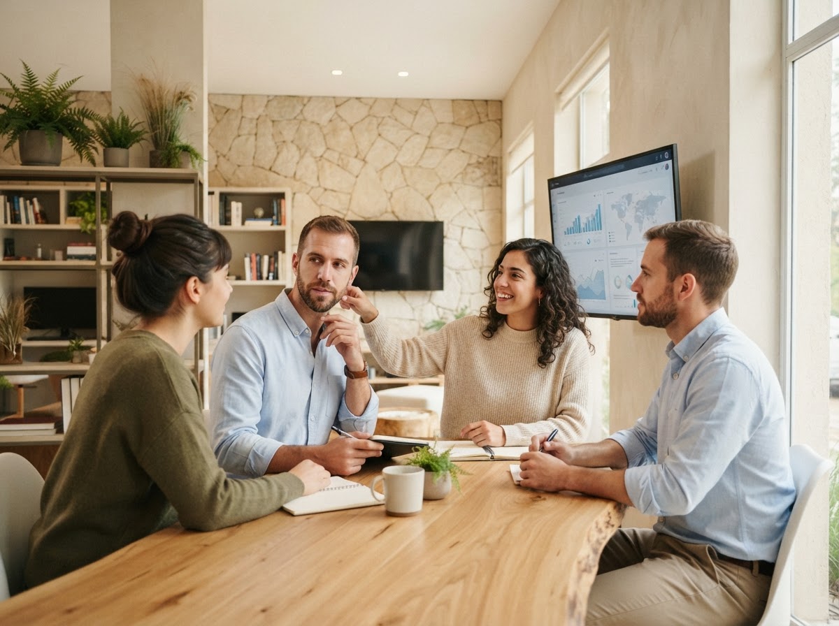 Plataline AI Pro — panel de trabajo con datos financieros organizados en un entorno tranquilo